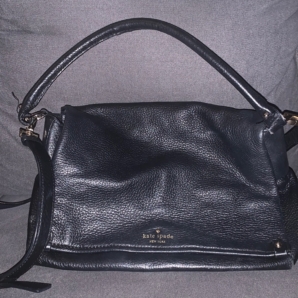 Kate Spade Black crossbody purse with short handle as well as long